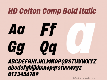 HD Colton Comp Bold Italic Version 1.000;FEAKit 1.0图片样张