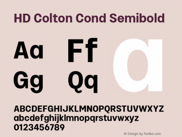 HD Colton Cond Semibold Version 1.000;FEAKit 1.0图片样张