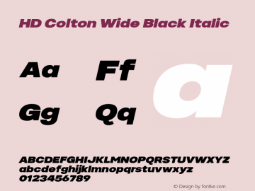 HD Colton Wide Black Italic Version 1.000;FEAKit 1.0图片样张