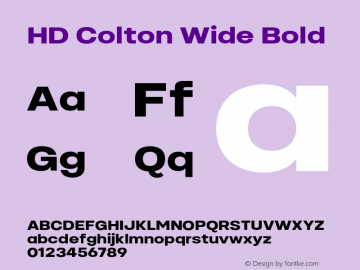 HD Colton Wide Bold Version 1.000;FEAKit 1.0图片样张