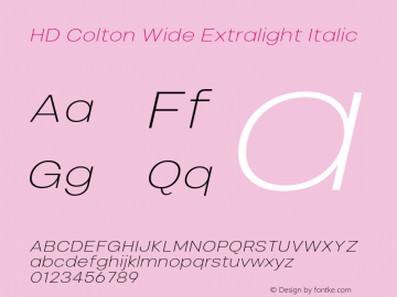 HD Colton Wide Extralight Italic Version 1.000;FEAKit 1.0图片样张