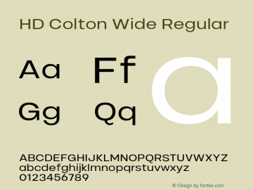 HD Colton Wide Regular Version 1.000;FEAKit 1.0图片样张