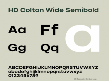 HD Colton Wide Semibold Version 1.000;FEAKit 1.0图片样张