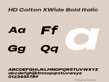 HD Colton XWide Bold Italic Version 1.000;FEAKit 1.0图片样张