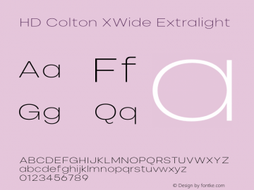HD Colton XWide Extralight Version 1.000;FEAKit 1.0图片样张