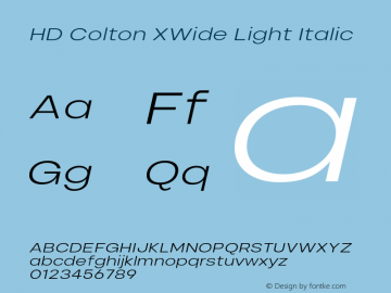 HD Colton XWide Light Italic Version 1.000;FEAKit 1.0图片样张