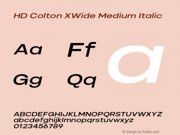 HD Colton XWide Medium Italic Version 1.000;FEAKit 1.0图片样张