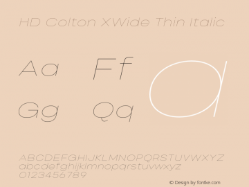 HD Colton XWide Thin Italic Version 1.000;FEAKit 1.0图片样张