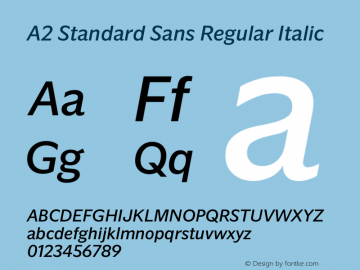 A2 Standard Sans Italic Vesion 1.001图片样张