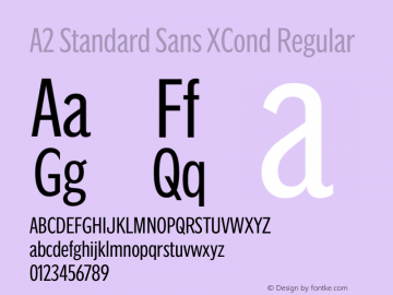 A2 Standard Sans XCond Vesion 1.001图片样张