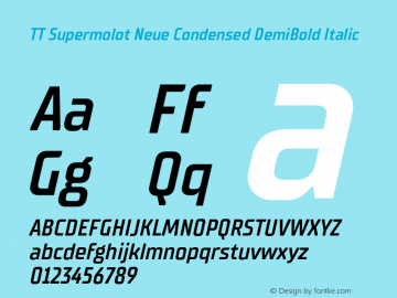 TT Supermolot Neue Condensed DemiBold Italic Version 2.000.04082021图片样张