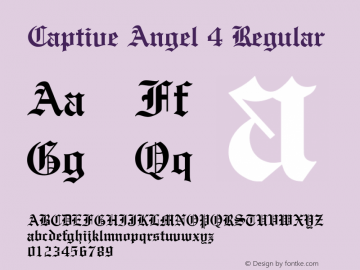 Captive Angel 4 Regular 1.0 Font Sample