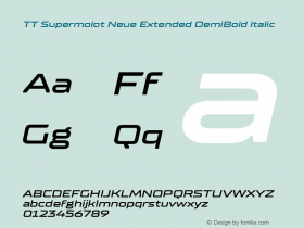 TT Supermolot Neue Extended DemiBold Italic Version 2.000.04082021图片样张