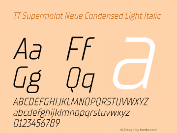 TT Supermolot Neue Condensed Light Italic Version 2.000.04082021图片样张