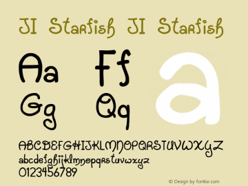 JI Starfish JI Starfish 001.000 Font Sample