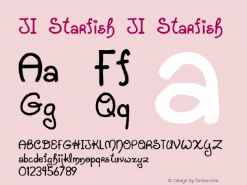 JI Starfish JI Starfish 001.000 Font Sample