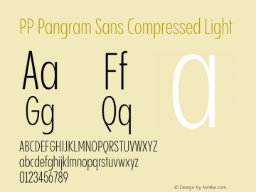 PP Pangram Sans Compressed Light Version 2.000 | FøM Fix图片样张