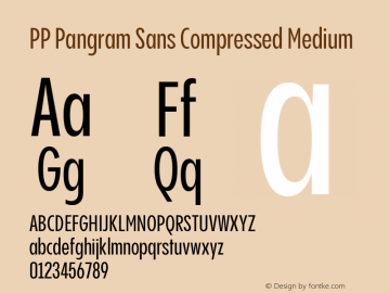 PP Pangram Sans Compressed Medium Version 2.000 | FøM Fix图片样张