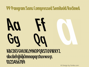 PP Pangram Sans Compressed Semibold Reclined Version 2.000 | FøM Fix图片样张