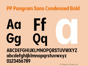PP Pangram Sans Condensed Bold Version 2.000 | FøM Fix图片样张