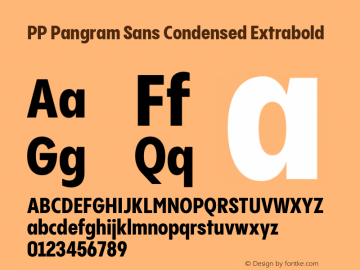 PP Pangram Sans Condensed Extrabold Version 2.000 | FøM Fix图片样张