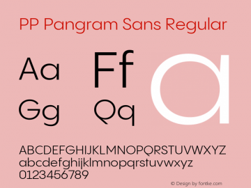 PP Pangram Sans Regular Version 2.000 | FøM Fix图片样张