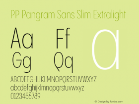 PP Pangram Sans Slim Extralight Version 2.000 | FøM Fix图片样张