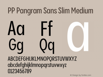 PP Pangram Sans Slim Medium Version 2.000 | FøM Fix图片样张