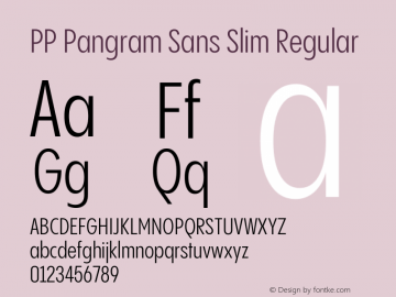 PP Pangram Sans Slim Regular Version 2.000 | FøM Fix图片样张