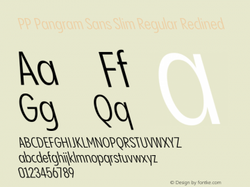 PP Pangram Sans Slim Regular Reclined Version 2.000 | FøM Fix图片样张