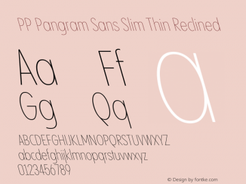 PP Pangram Sans Slim Thin Reclined Version 2.000 | FøM Fix图片样张