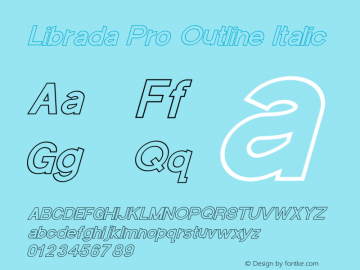 Librada Pro Outline Italic Version 1.00;December 16, 2021;FontCreator 13.0.0.2637 64-bit图片样张
