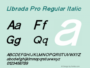 LIbrada Pro Regular Italic Version 1.00;December 16, 2021;FontCreator 13.0.0.2637 64-bit图片样张