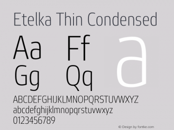 Etelka Thin Condensed Version 1.000 2022 | web-otf图片样张