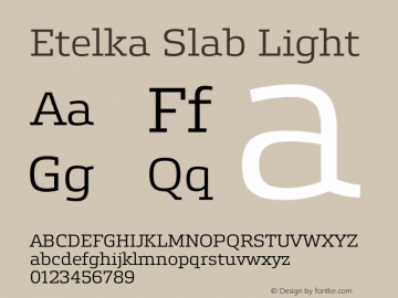 Etelka Slab Light Version 1.000 2022 | web-otf图片样张