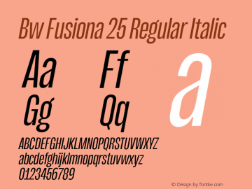 Bw Fusiona 25 Regular Italic Version 1.000 | FøM Fix图片样张