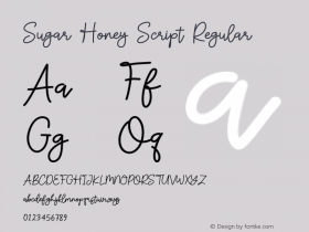 Sugar Honey Script Version 1.00;April 13, 2021;FontCreator 12.0.0.2525 64-bit图片样张