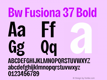 Bw Fusiona 37 Bold Version 1.000 | FøM Fix图片样张