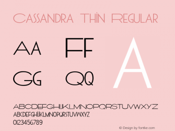 Cassandra Thin Regular PDF Extract Font Sample