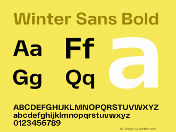 Winter Sans Bold Version 1.000 | FøM Fix图片样张