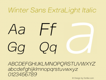 Winter Sans ExtraLight Italic Version 1.000 | FøM Fix图片样张