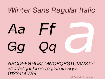 Winter Sans Italic Version 1.000 | FøM Fix图片样张