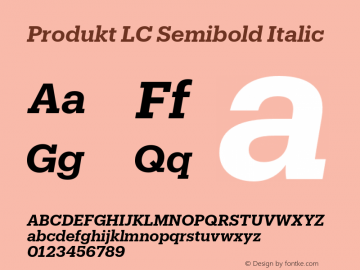 Produkt LC Semibold Italic Version 2.001;hotconv 1.0.109;makeotfexe 2.5.65596图片样张
