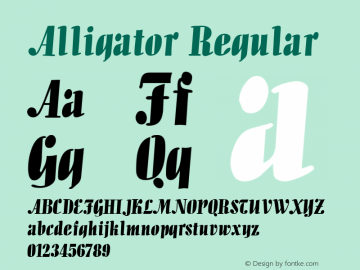 Alligator Regular Version 1.0 20-10-2002 Font Sample