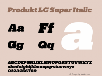 Produkt LC Super Italic Version 2.001;hotconv 1.0.109;makeotfexe 2.5.65596图片样张