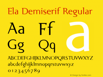 Ela Demiserif Regular PDF Extract Font Sample