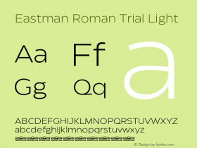 Eastman Roman Trial Lt Version 3.001;hotconv 1.0.109;makeotfexe 2.5.65596图片样张