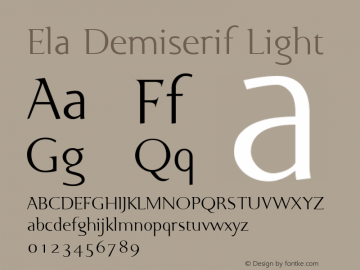 Ela Demiserif Light PDF Extract Font Sample