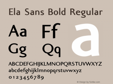 Ela Sans Bold Regular PDF Extract Font Sample