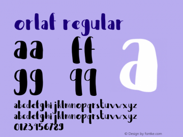 Orlaf Version 1.00;February 10, 2021;FontCreator 12.0.0.2545 64-bit图片样张